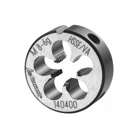 Garant M8X1.25 HSS-E Round Die, for High Tensile Steels, Closed/Pre-Slit Form 140400 M8